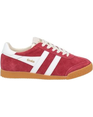Gola Elan Suede Low-Top Trainers - Red
