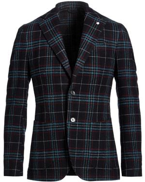 L.B.M. 1911 Blazer Wool, Cotton, Polyamide, Polyester, Acrylic - Blue