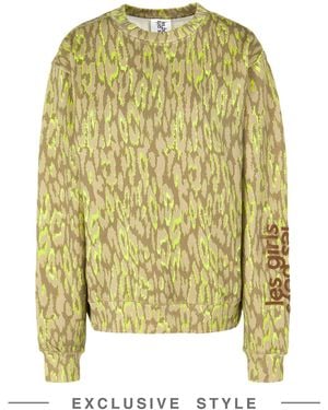Les Girls, Les Boys Printed Loopback Crew Neck Sweatshirt Sweatshirt Cotton - Multicolour