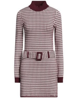 Moschino Burgundy Mini Dress Virgin Wool - Purple