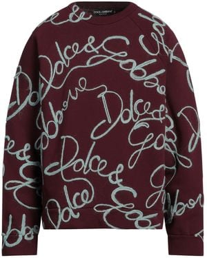 Dolce & Gabbana Burgundy Sweatshirt Cotton, Polyester, Wool, Acrylic, Alpaca Wool - Purple