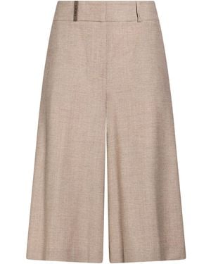 Peserico Shorts & Bermuda Shorts Virgin Wool, Viscose, Polyamide, Elastane, Polyester - Natural
