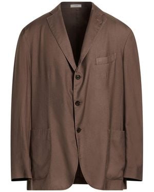 Zagliani Chocolate Blazer Cashmere, Silk - Brown