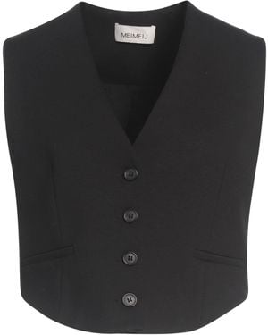MEIMEIJ Tailored Vest Viscose, Polyamide, Elastane, Acetate - Black