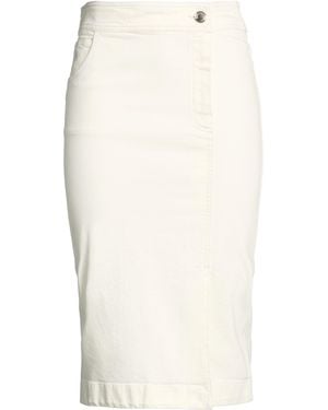 Moorer Ivory Denim Skirt Cotton, Elastane - White