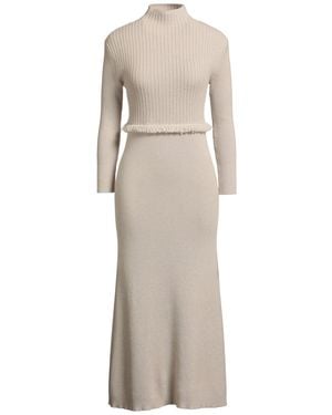 Agnona Midi Dress Cashmere - Natural