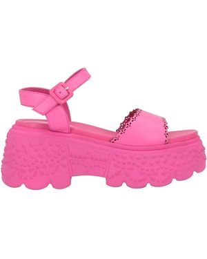 Jeannot Fuchsia Sandals Leather - Pink