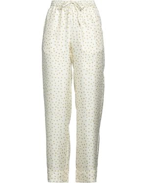 Massimo Alba Cream Pants Silk - White