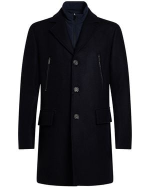 Paul & Shark Coat Virgin Wool, Nylon, Cashmere - Blue