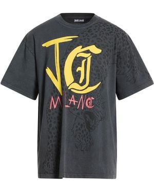 Just Cavalli Charcoal T-Shirt Cotton - Grey