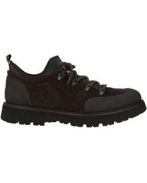 Eleventy Dark Ankle Boots Leather, Textile Fibers - Black