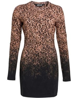 Just Cavalli Mini Dress Cotton, Elastane - Brown