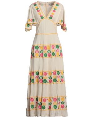 Antik Batik Cream Maxi Dress Cotton - Metallic