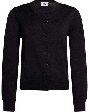 Alpha Studio Charcoal Cardigan Merino Wool - Blue