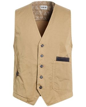 Berna Khaki Tailored Vest Cotton, Elastane - Natural