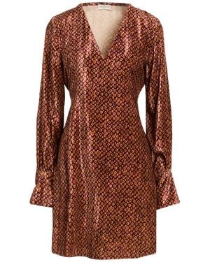 Rebel Queen Mini Dress Polyester - Brown