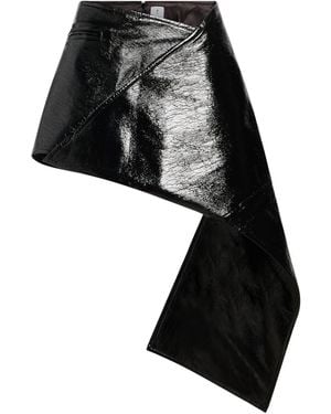 Courreges Mini Skirt Cotton, Polyurethane, Elastane - Black