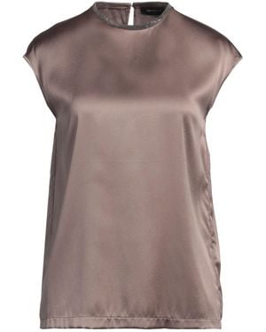 Fabiana Filippi Chocolate Top Silk, Elastane, Ecobrass - Brown
