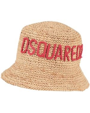 ストローハット Dsquared2 Dsquared2 Summer Lovers Natural Rafia Hat Summer Lovers Hat