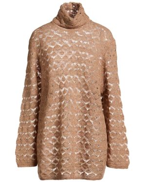 SOLOTRE Camel Turtleneck Alpaca Wool, Polyamide, Wool - Brown