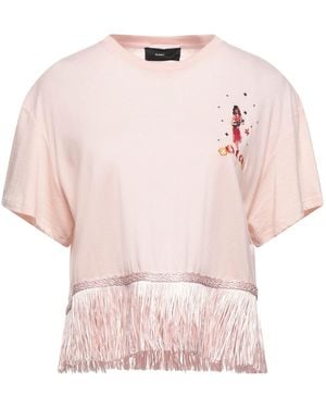 Alanui Blush T-Shirt Cashmere, Cotton, Silk - Pink