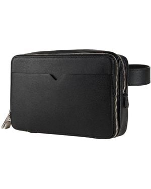 Valextra V-Line Bum Bag -- Belt Bag Calfskin - Black