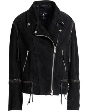 7 For All Mankind Jacket Leather - Black