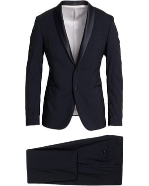 Paoloni Midnight Suit Virgin Wool, Elastane - Blue