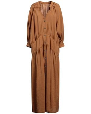 Fortela Camel Maxi Dress Lyocell, Polyamide - Brown
