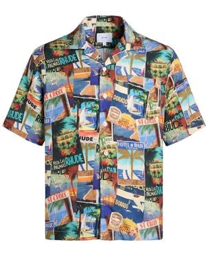Rhude Shirt Silk - Blue