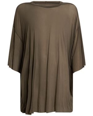Rick Owens Taupe T-Shirt Cupro, Elastane - Gray