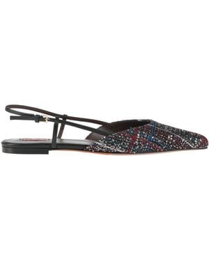 Missoni Ballet Flats Leather, Textile Fibres - White