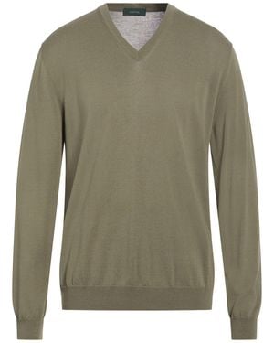 Zanone Military Sweater Cotton - Green