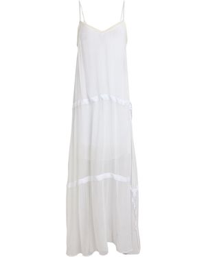 Isabel Benenato Maxi Dress Cotton, Silk, Viscose - White