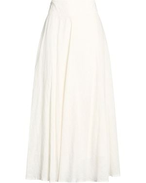 120% Lino Maxi Skirt Linen - White