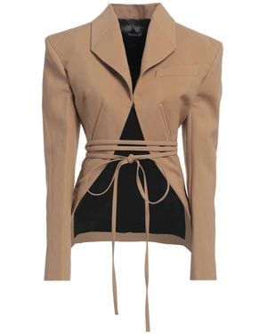 Mugler Camel Blazer Viscose, Virgin Wool - Natural