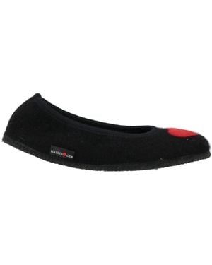 Haflinger House Slipper Textile Fibers - Black