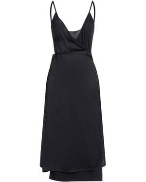 Majestic Filatures Midi Dress Viscose, Elastane, Silk - Black