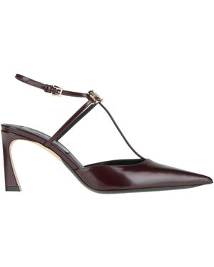 Victoria Beckham Burgundy Court Shoes Calfskin - Red