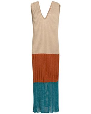 Carla G Sand Midi Dress Viscose, Polyamide, Metallic Polyester - White