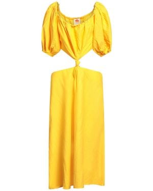 FARM Rio Midi-Kleid - Gelb