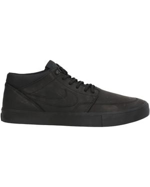 Nike Sneakers Leather, Textile Fibers - Black