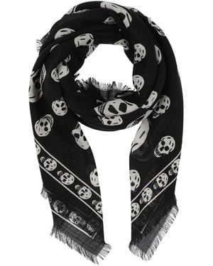 McQueen Scarf Wool - Black