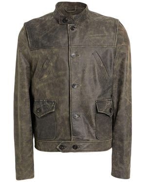 Giorgio Brato Khaki Jacket Leather - Gray