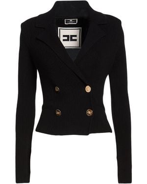 Elisabetta Franchi Blazer Viscose, Acrylic, Polyethylene, Polyamide, Elastane - Black