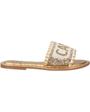 De Siena Ivory Sandals Textile Fibres - Natural
