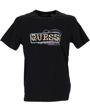Camiseta negra guess hombre hotsell
