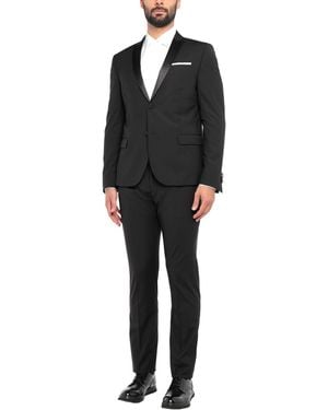 Daniele Alessandrini Suit Polyester, Viscose, Wool, Elastane - Black