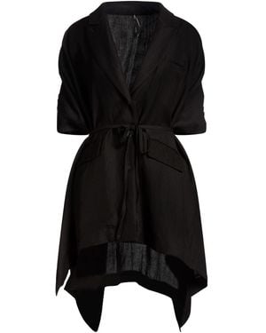 Masnada Overcoat & Trench Coat Viscose, Linen - Black