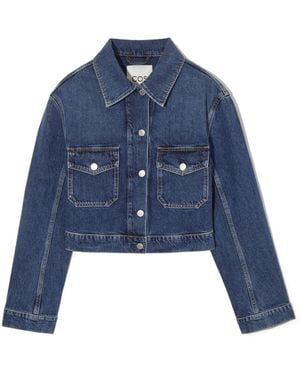 COS Verkürzte Jeansjacke - Blau